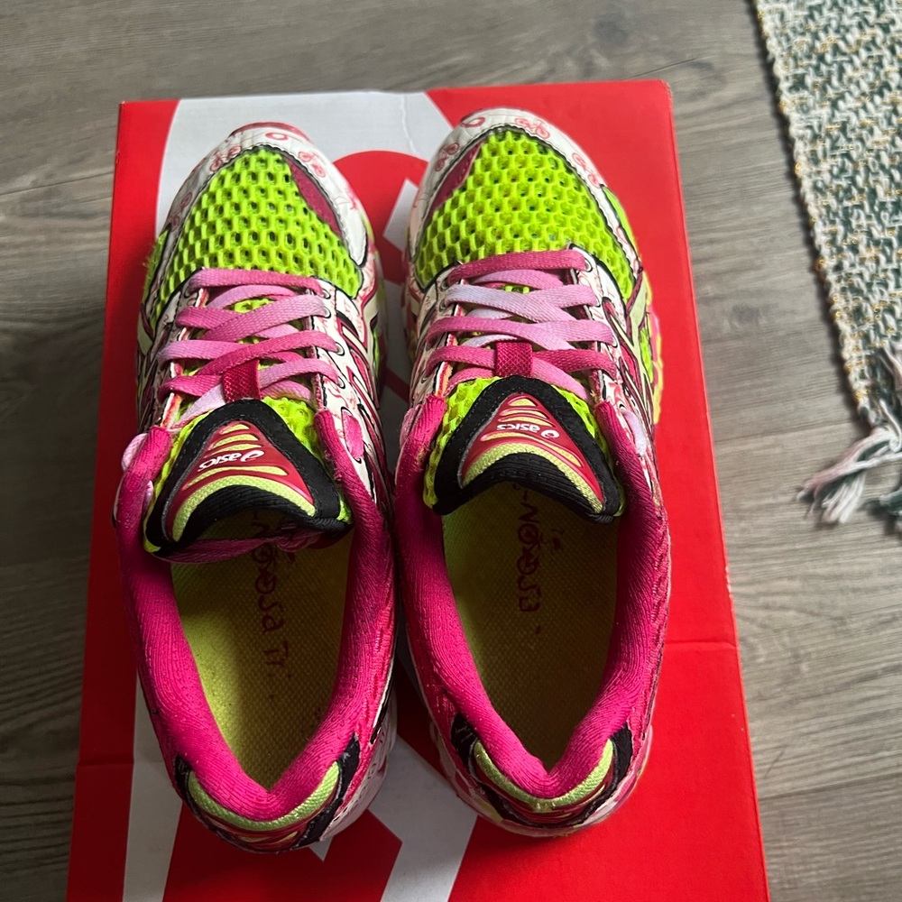 ASICS Women’s Gel-Noosa Tri 6 Pink Lime Green T163N - Picture 6 of 8
